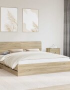 vidaXL Рамка за легло с чекмедже с таблото Сонома дъб 200 x 200 cm