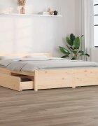 vidaXL Рамка за легло с чекмеджета 135x190 см Double