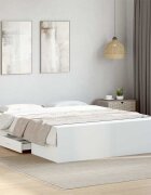 vidaXL Рамка за легло с чекмеджета без матрак бяла 160x200 см