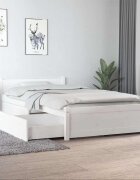 vidaXL Рамка за легло с чекмеджета бяла 90x190 см Single