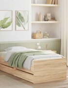 vidaXL Рамка за легло с чекмеджета дъб сонома 75x190 см Small Single