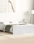 vidaXL Рамка за легло с горна и долна табла бяла 120x190 см