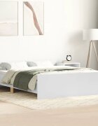 vidaXL Рамка за легло с горна и долна табла бяла 140x200 см