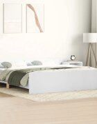 vidaXL Рамка за легло с горна и долна табла бяла 160x200 см