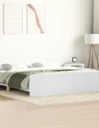 vidaXL Рамка за легло с горна и долна табла бяла 200x200 см