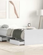 vidaXL Рамка за легло с горна и долна табла бяла 75x190 см