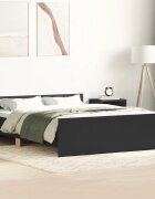 vidaXL Рамка за легло с горна и долна табла черна 120x190 см