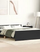vidaXL Рамка за легло с горна и долна табла черна 150x200 см