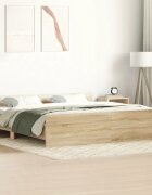 vidaXL Рамка за легло с горна и долна табла сонома дъб 160x200 см