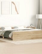 vidaXL Рамка за легло с горна и долна табла сонома дъб 200x200 см