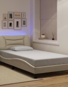 vidaXL Рамка за легло с LED без матрак Hvar 100x200 см плат
