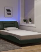 vidaXL Рамка за легло с LED без матрак Hvar 100x200 см плат