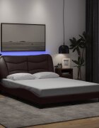 vidaXL Рамка за легло с LED без матрак Hvar 140x200 см плат