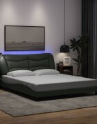 vidaXL Рамка за легло с LED без матрак Hvar 160x200 см плат