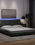 vidaXL Рамка за легло с LED без матрак Hvar 180x200 см плат