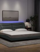 vidaXL Рамка за легло с LED без матрак Hvar 200x200 см плат