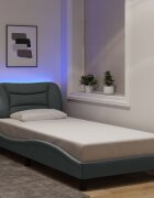 vidaXL Рамка за легло с LED без матрак Hvar 90x190 см плат