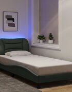 vidaXL Рамка за легло с LED без матрак Hvar 90x190 см плат