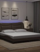 vidaXL Рамка за легло с LED без матрак Hvar кафява 180x200 см