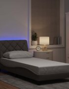 vidaXL Рамка за легло с LED без матрак таупе 80x200 см плат