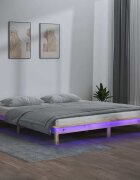 vidaXL Рамка за легло с LED осветление 120x200 см масивно дърво