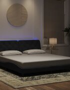 vidaXL Рамка за легло с LED осветление без матрак черна 180x200 см кадифе