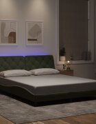 vidaXL Рамка за легло с LED осветление без матрак светлосива 160x200 см кадифе