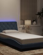 vidaXL Рамка за легло с LED осветление без матрак тъмносива 100x200 см кадифе