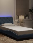 vidaXL Рамка за легло с LED осветление без матрак тъмносива 80x200 см кадифе