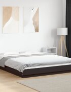 vidaXL Рамка за легло с LED осветление черна 150x200см инженерно дърво