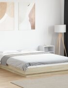 vidaXL Рамка за легло с LED осветление дъб сонома 120x190 см