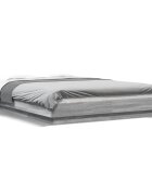 vidaXL Рамка за легло с LED осветление сив сонома 140x190 см