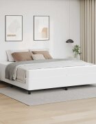 vidaXL Рамка за легло с матрак Бяло 200 x 200 cm текстил