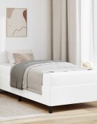 vidaXL Рамка за легло с матрак Бяло 90 x 190 cm текстил