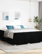 vidaXL Рамка за легло с матрак Черно 180 x 200 cm текстил