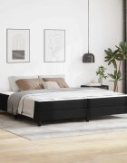 vidaXL Рамка за легло с матрак Черно 200 x 200 cm текстил