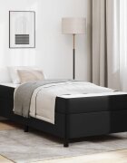 vidaXL Рамка за легло с матрак Черно 90 x 190 cm текстил