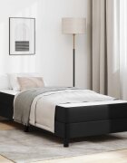 vidaXL Рамка за легло с матрак Черно 90 x 200 cm текстил