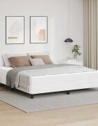 vidaXL Рамка за легло с матрак Чисто бяло 180 x 200 cm текстил