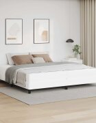vidaXL Рамка за легло с матрак Чисто бяло 200 x 200 cm текстил
