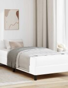 vidaXL Рамка за легло с матрак Чисто бяло 90 x 200 cm текстил