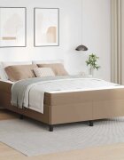 vidaXL Рамка за легло с матрак Капучино 140 x 190 cm текстил