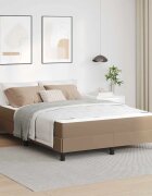 vidaXL Рамка за легло с матрак Капучино 140 x 190 cm текстил