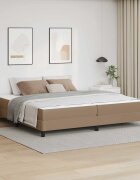 vidaXL Рамка за легло с матрак Капучино 200 x 200 cm текстил