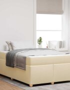vidaXL Рамка за легло с матрак Крем 120 x 190 cm текстил