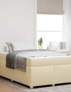 vidaXL Рамка за легло с матрак Крем 120 x 200 cm текстил