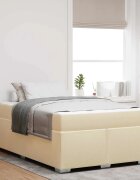 vidaXL Рамка за легло с матрак Крем 120 x 200 cm текстил