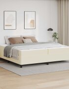 vidaXL Рамка за легло с матрак Крем 200 x 200 cm текстил