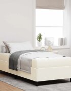 vidaXL Рамка за легло с матрак Крем 80 x 200 cm текстил