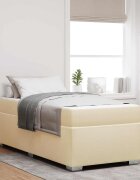 vidaXL Рамка за легло с матрак Крем 90 x 190 cm текстил